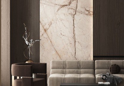 Natural marble flooring, selected units