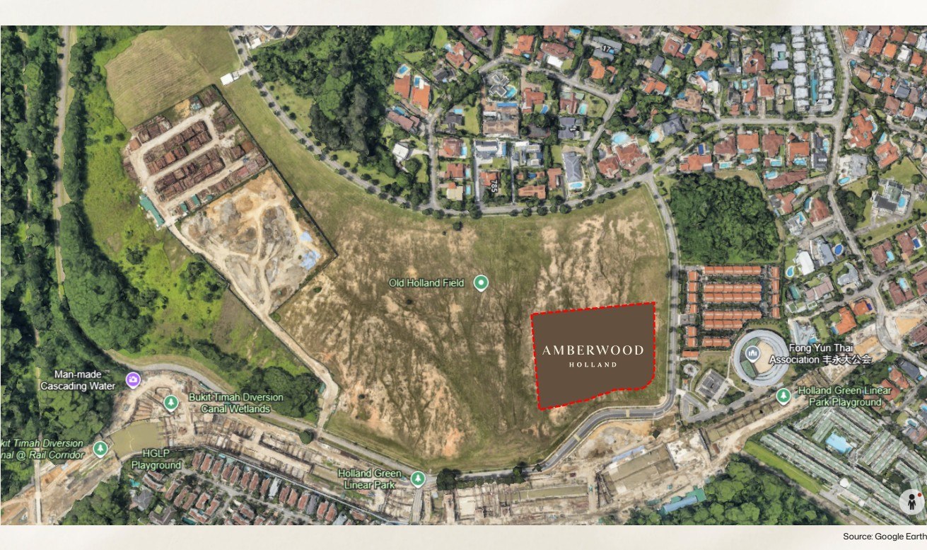 Amberwood Holland exact site location, aerial view with plot boundary