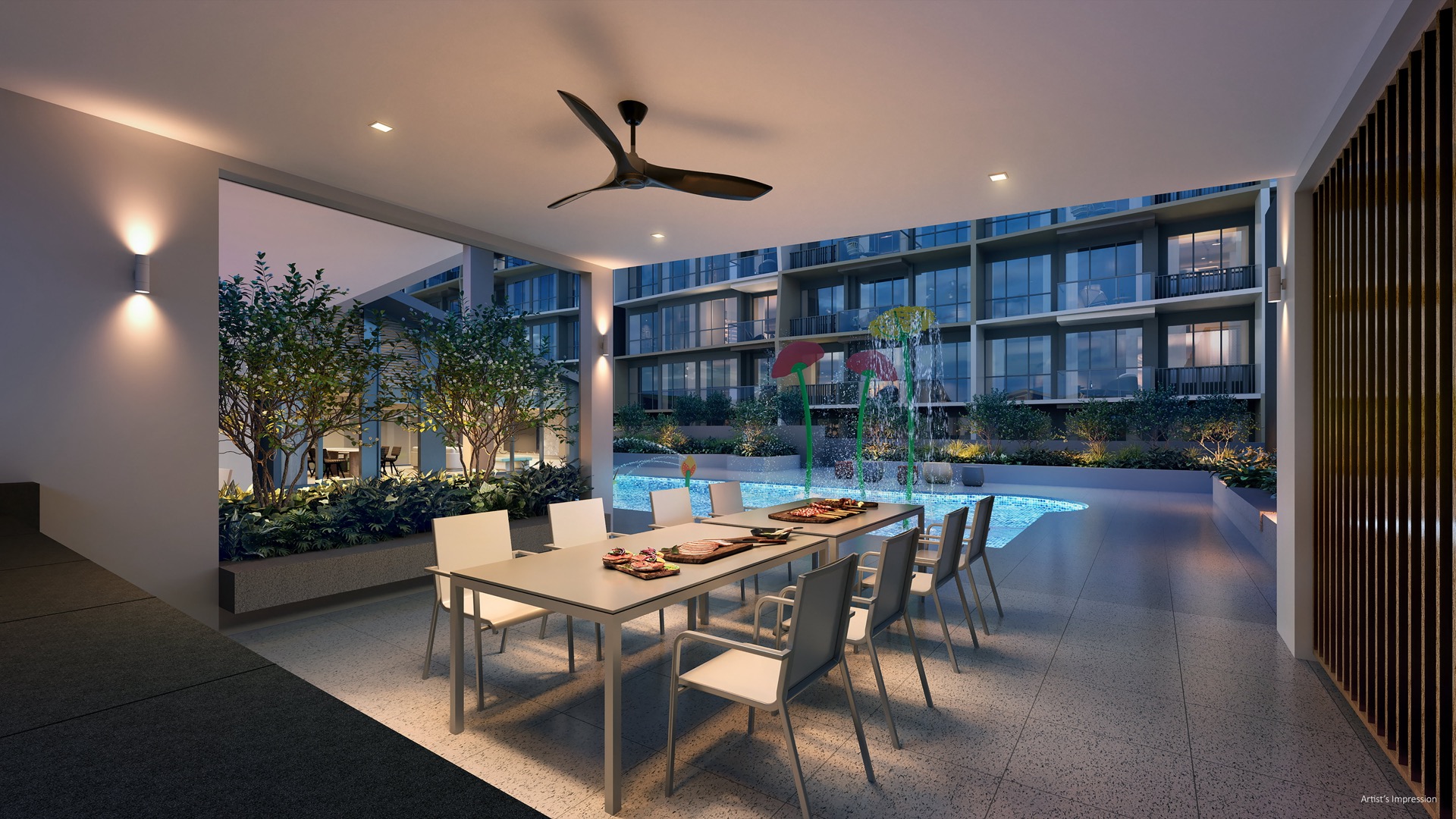 Gourmet pavilion dining deck