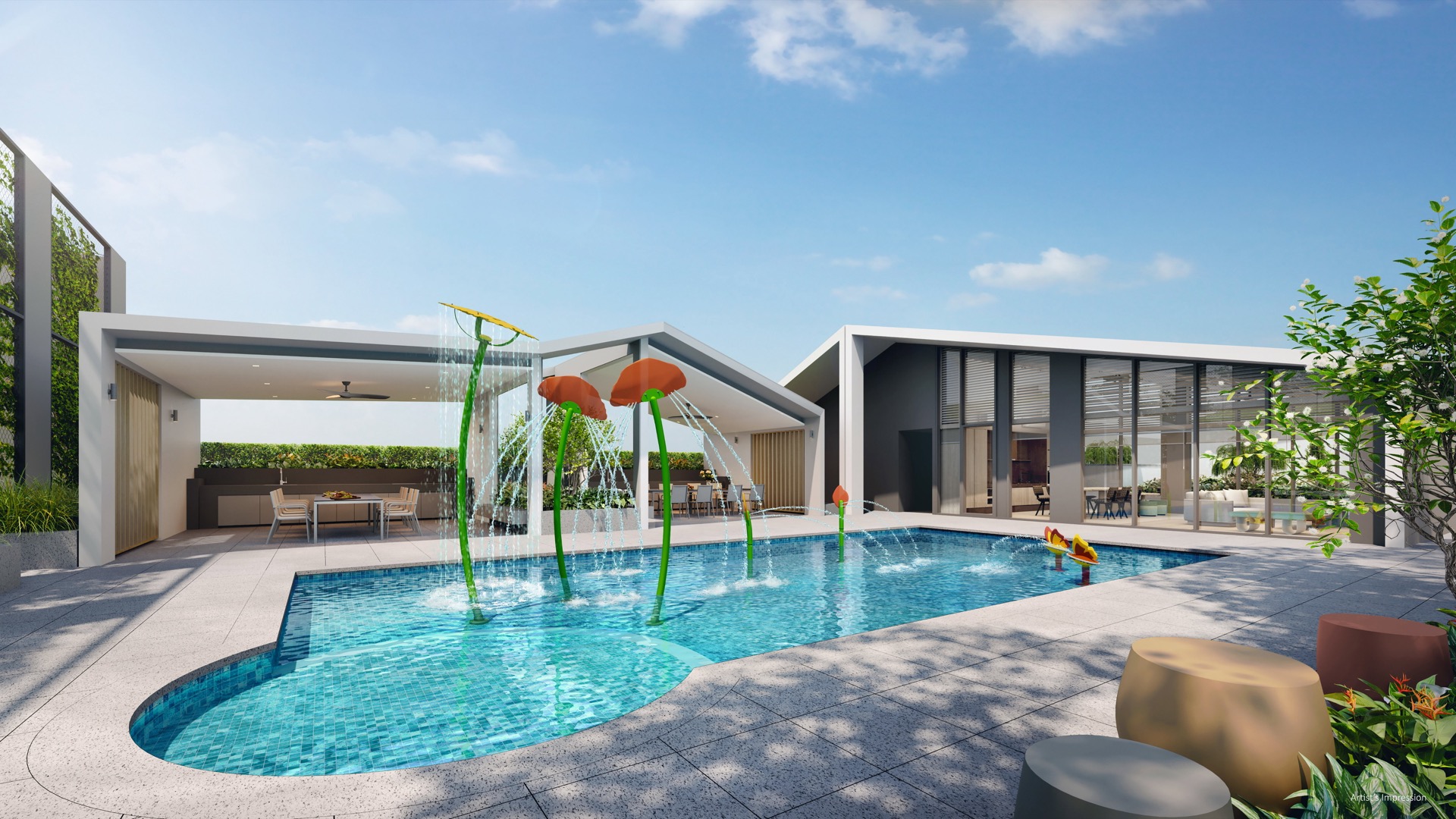 Kids pool deck