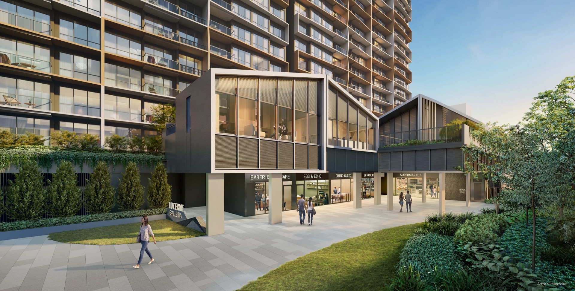 Galleria retail podium at Lucerne Grand