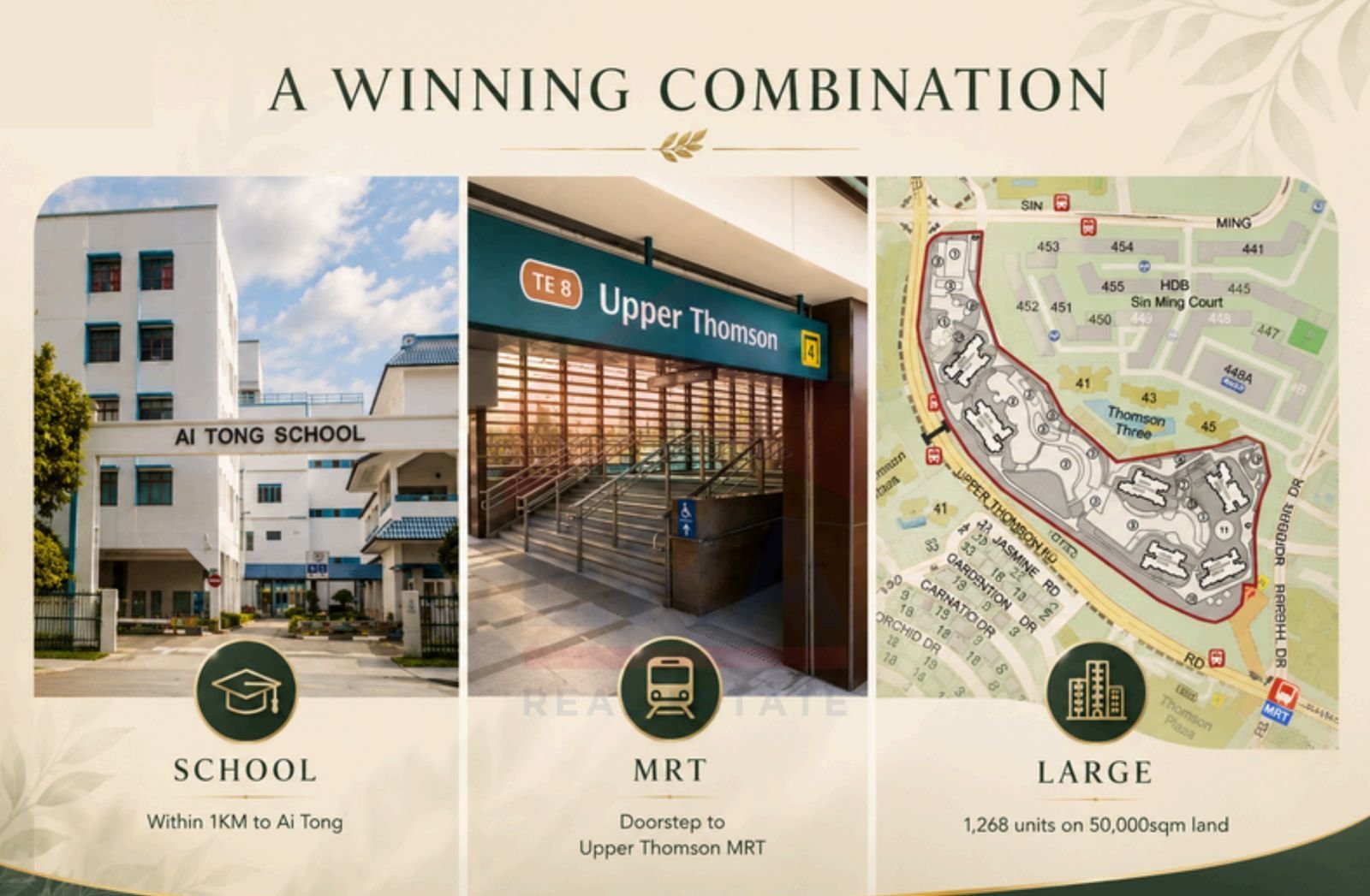 A winning combination — school, MRT and land scale
